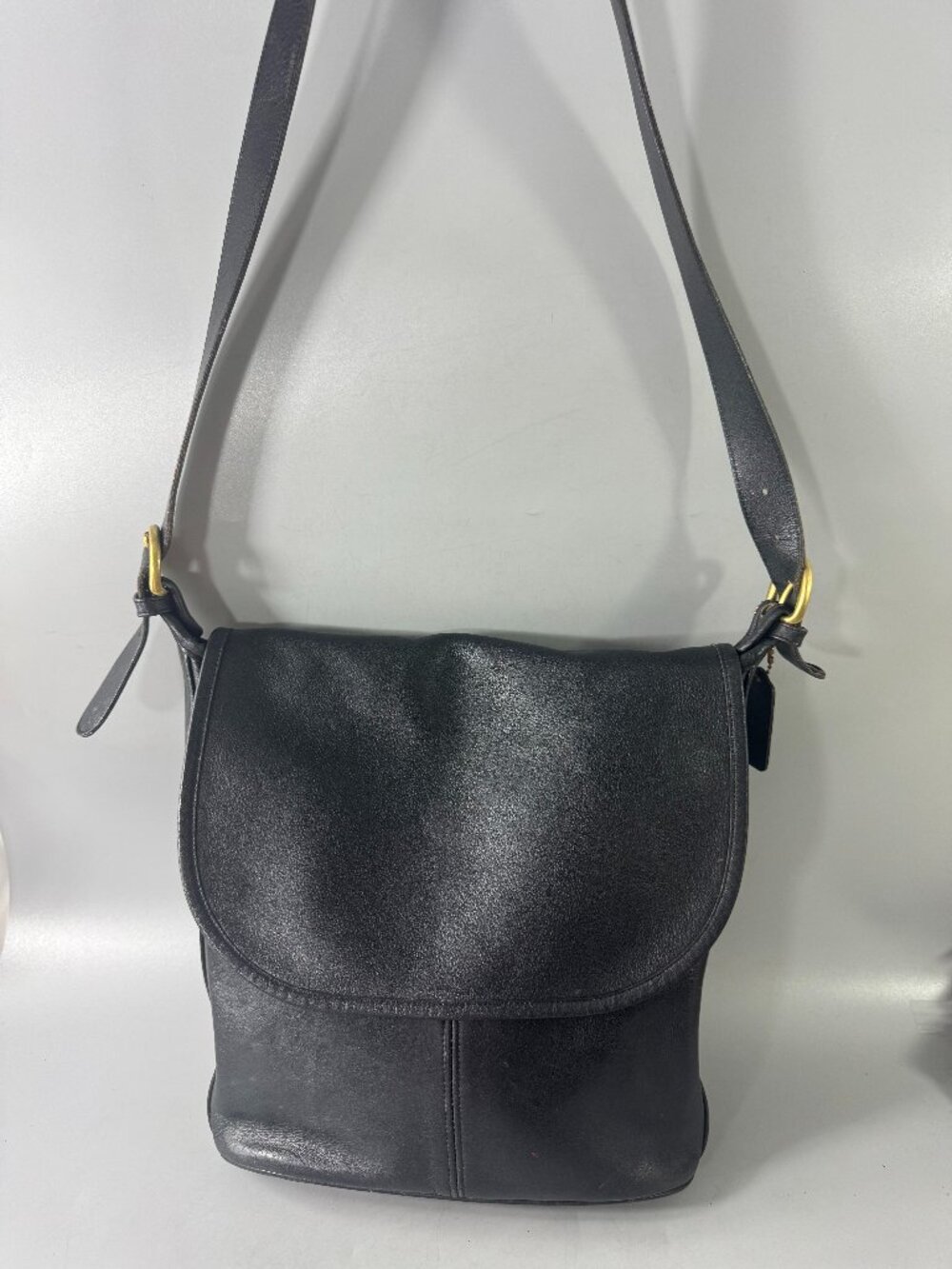 Authentic Vintage Coach Black Leather Lightweight Whitney Bag